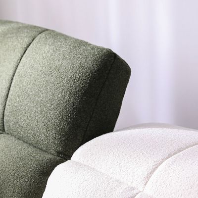 Darel 3-Seater Fabric Recliner Set - White/Green - With 2-Year Warranty