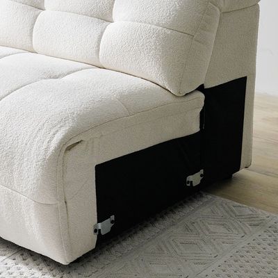 Darel 1-Seater Armless Fabric Sofa - White - With 2-Year Warranty