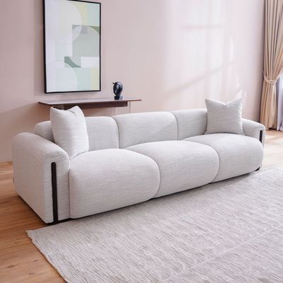 Satoshi 4+3+1 Seater Fabric Sofa Set - Light Beige