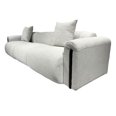 Satoshi 4 Seater Fabric Sofa - Light Beige