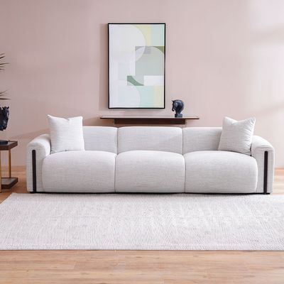 Satoshi 4-Seater Fabric Sofa - Light Beige - With 2-Year Warranty