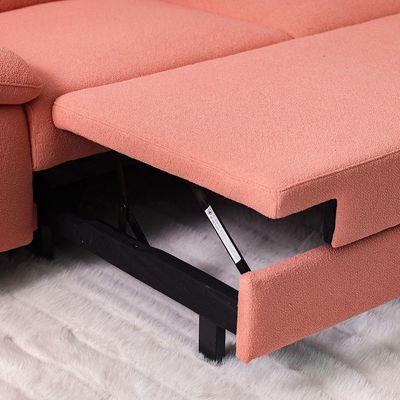 Vargas 5-Seater Fabric Corner Sofabed with Storage - Pink - With 2-Year Warranty