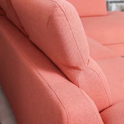 Vargas 5-Seater Fabric Corner Sofabed with Storage - Pink - With 2-Year Warranty