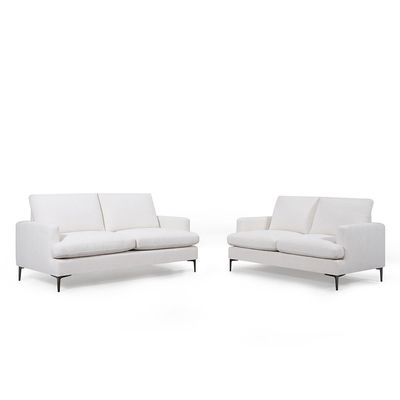 Astropol 5-Seater Fabric Sofa Set - White - With 2-Year Warranty