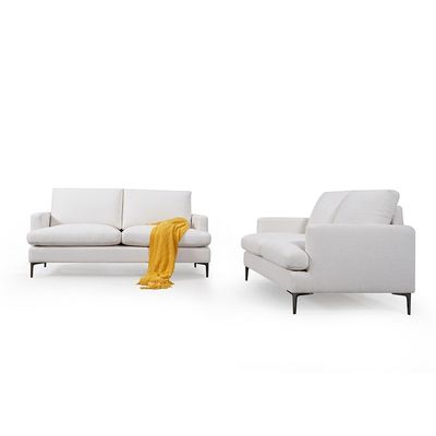 Astropol 5-Seater Fabric Sofa Set - White - With 2-Year Warranty