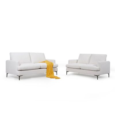 Astropol 5-Seater Fabric Sofa Set - White - With 2-Year Warranty