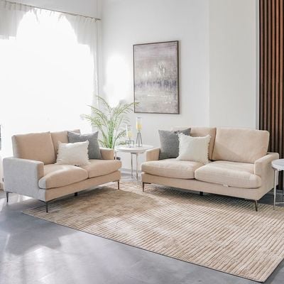 Astropol 5-Seater Fabric Sofa Set - Beige - With 2-Year Warranty