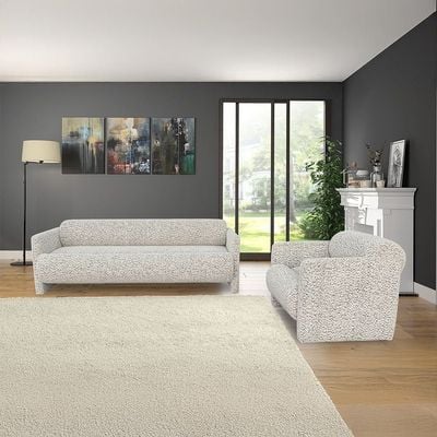 Alucard 3+1 Seater Fabric Sofa Set - Off White