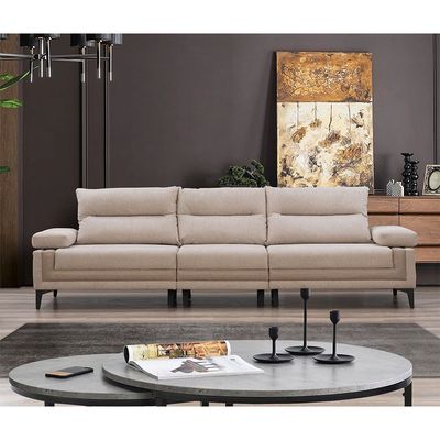 Elista 4-Seater Fabric Sofa - Beige - With 2-Year Warranty