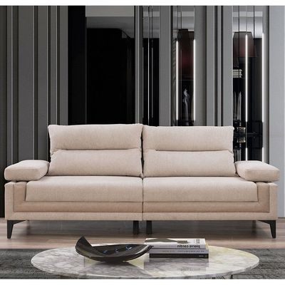 Elista 3-Seater Fabric Sofa - Beige - With 2-Year Warranty