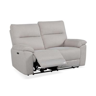Lazuli 2-Seater Fabric Power Motion Recliner - Light Grey - With 2-Year Warranty