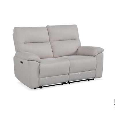 Lazuli 2-Seater Fabric Power Motion Recliner - Light Grey - With 2-Year Warranty