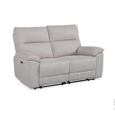 Lazuli 2 Seater Fabric Power Motion Recliner - Light Grey