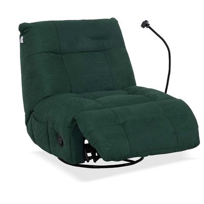 Lapiz 1-Seater Swivel Recliner with Phone Holder - Green - With 2-Year Warranty