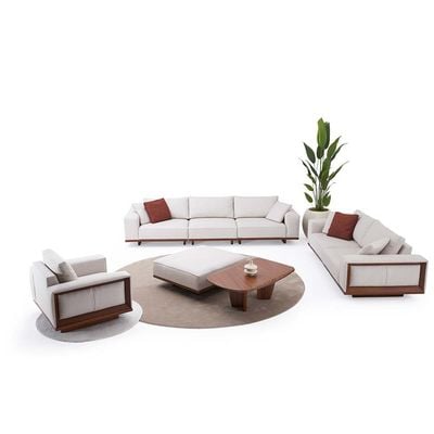 Vento 4 Seater Fabric Sofa - Beige