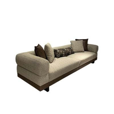 Kaltera 4+3+1 Seater Fabric Sofa Set -Brown 