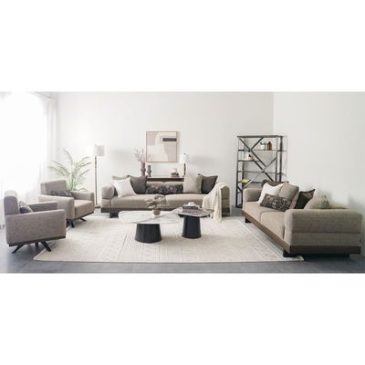 Kaltera 9-Seater Seater Fabric Sofa Set - Brown - With 2-Year Warranty