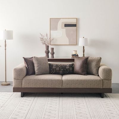 Kaltera 4+3+1+1 Seater Fabric Sofa Set -Brown 