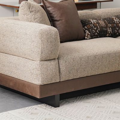 Kaltera 3-Seater Fabric Sofa - Brown - With 2-Year Warranty