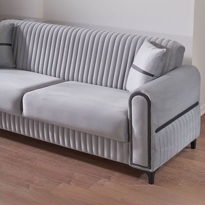 Odesa 3 Seater Fabric Sofa - Light Grey