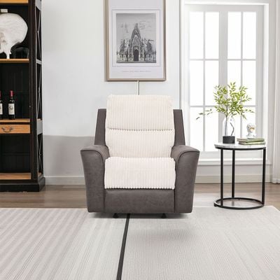 Trifecta 1 Seater Fabric Power Glider Recliner - Light Beige / Brown