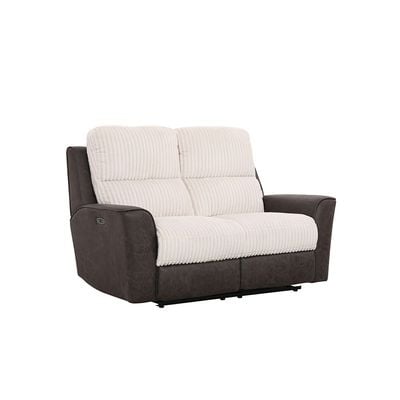 Trifecta 2-Seater Fabric Power Glider Recliner - Light Beige/Brown - With 2-Year Warranty