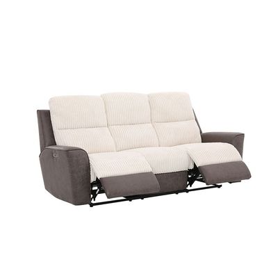 Trifecta 3+2+1 Seater Fabric Power Glider Recliner - Light Beige / Brown