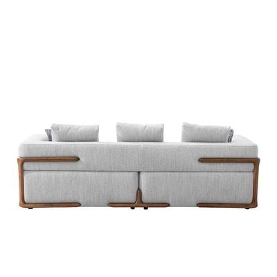 Galaxy 3-Seater Fabric Sofa - Light Grey - With 2-Year Warranty