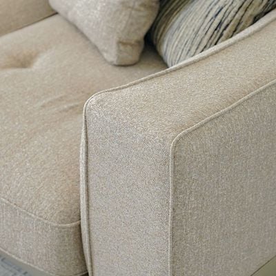 Cavalli C-Shape 3-Seater Fabric Sofa - Beige/Cappuccino - With 2-Year Warranty