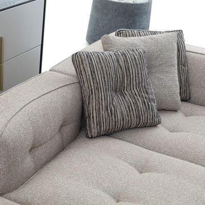 Cavalli 3+3+3-Seater Fabric Sofa Set with Coffee Table & End Table- Beige/Cappuccino/Cream/Black - With 2-Year Warranty