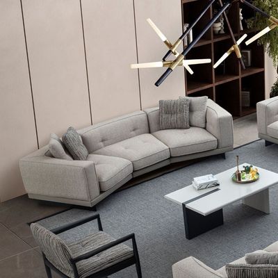 Cavalli 3+3+3-Seater Fabric Sofa Set with Coffee Table & End Table- Beige/Cappuccino/Cream/Black - With 2-Year Warranty