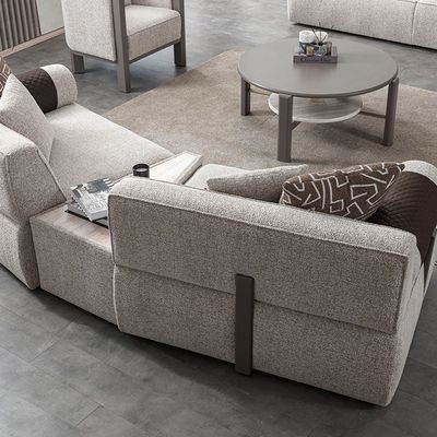 Atemis 4+3+1 Seater Fabric Sofa Set- Beige