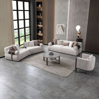 Atemis 4+3+1 Seater Fabric Sofa Set- Beige