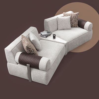 Atemis 4+3+1 Seater Fabric Sofa Set- Beige