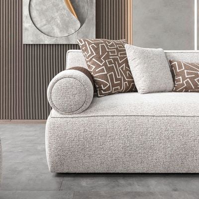 Atemis 3+1 Seater Fabric Sofa Set- Beige