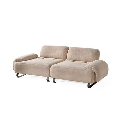 Truva 3-Seater Fabric Sofa - Cream - With 2-Year Warranty