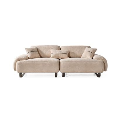 Truva 3-Seater Fabric Sofa - Cream - With 2-Year Warranty