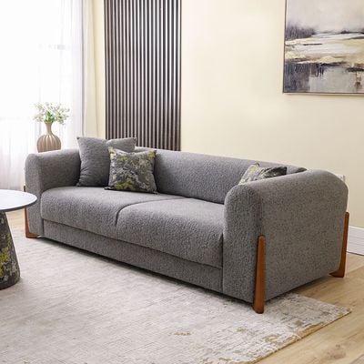 Everest 3-Seater Fabric Sofa - Grey - With 2-Year Warranty