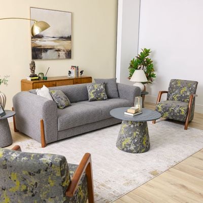 Everest 3-Seater Fabric Sofa - Grey - With 2-Year Warranty