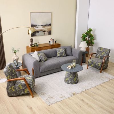 Everest 3-Seater Fabric Sofa - Grey - With 2-Year Warranty