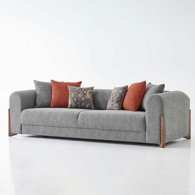 Everest 3-Seater Fabric Sofa - Grey - With 2-Year Warranty