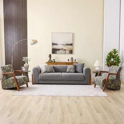 Everest 3-Seater Fabric Sofa - Grey - With 2-Year Warranty