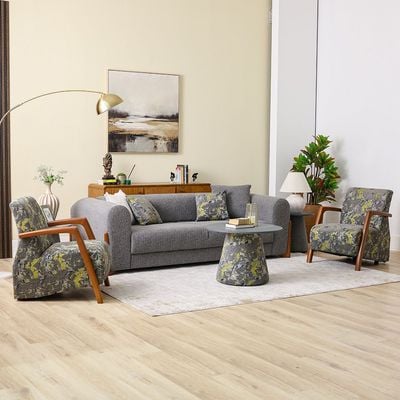 Everest 3-Seater Fabric Sofa - Grey - With 2-Year Warranty