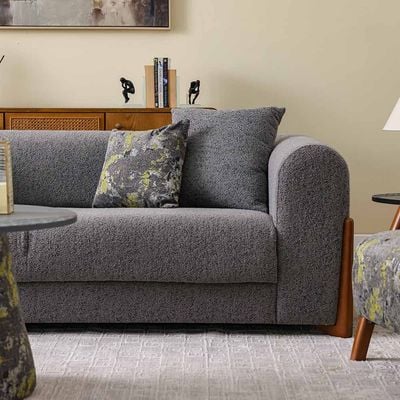 Everest 3-Seater Fabric Sofa - Grey - With 2-Year Warranty