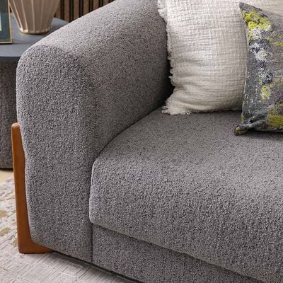 Everest 3-Seater Fabric Sofa - Grey - With 2-Year Warranty