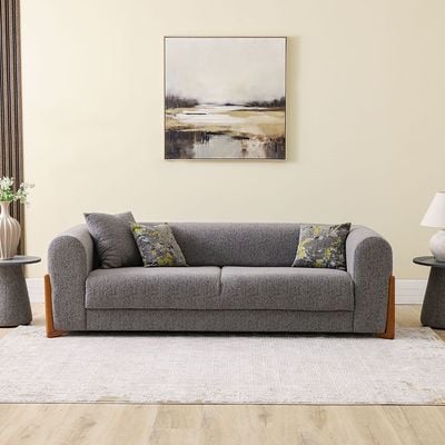 Everest 3-Seater Fabric Sofa - Grey - With 2-Year Warranty