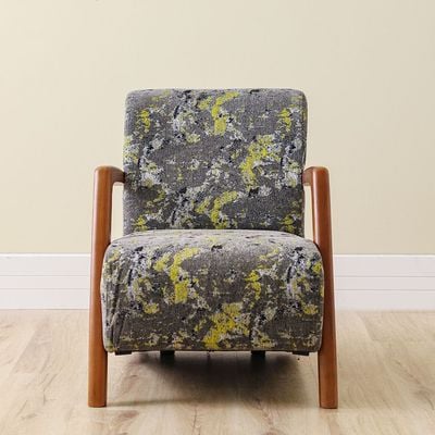 Everest Berger 1-Seater Fabric Sofa - Grey/Yellow - With 2-Year Warranty