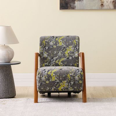 Everest Berger 1-Seater Fabric Sofa - Grey/Yellow - With 2-Year Warranty