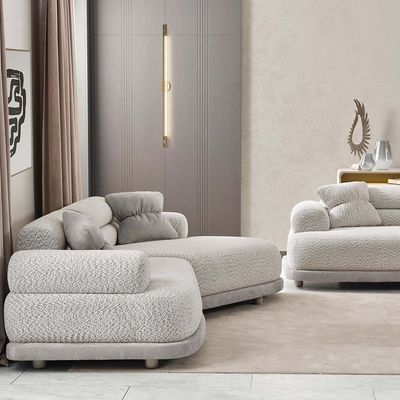 Calibra 4+3-Seater Fabric Sofa Set - Light Grey - With 2-Year Warranty