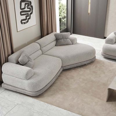 Calibra 4+3-Seater Fabric Sofa Set - Light Grey - With 2-Year Warranty